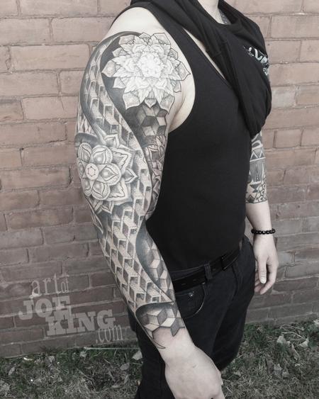 Tattoos - Geo full sleeve with mandalas - 103938